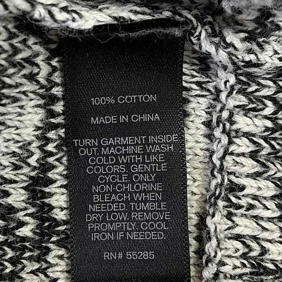 EXPRESS Long Sleeve Shawl Collar Knit Sweater Pullover Women Size S Marled Gray - Picture 11 of 11